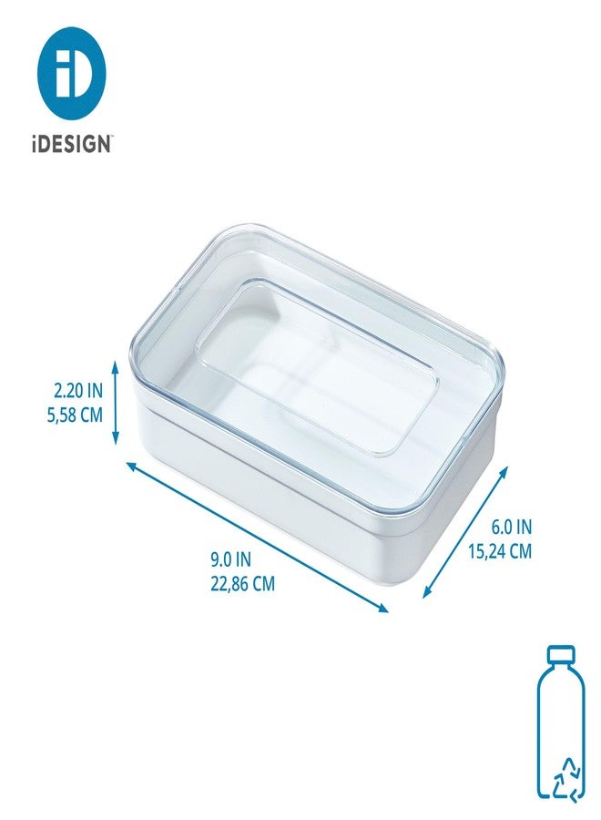 InterDesign iDesign Recycled Plastic Sandwich Ziplock Bag Holder and Dispenser - 6” L x 9” W x 2.2” H, White/Clear - Image 2