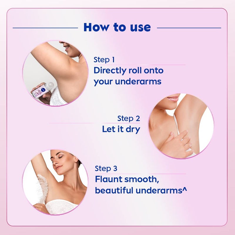 Nivea نيفيا لؤلؤة وجمال 50 مل رول أون مزود بخلاصات اللؤلؤ وزيت الأفوكادو 48 ساعة من السلاسة والجمال تحت الإبطين 0 كحول للنساء عبوة من 3 - Image 5