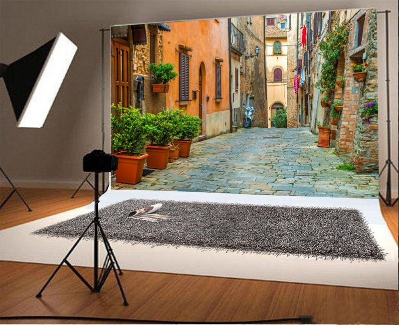 Yeele 10x8ft Italy Alley Backdrop for Photography Tuscany Old Town Narrow Street Background European Building Scene Holiday Travel Kids Adult Photo Booth Shoot Vinyl Studio Props - Image 2