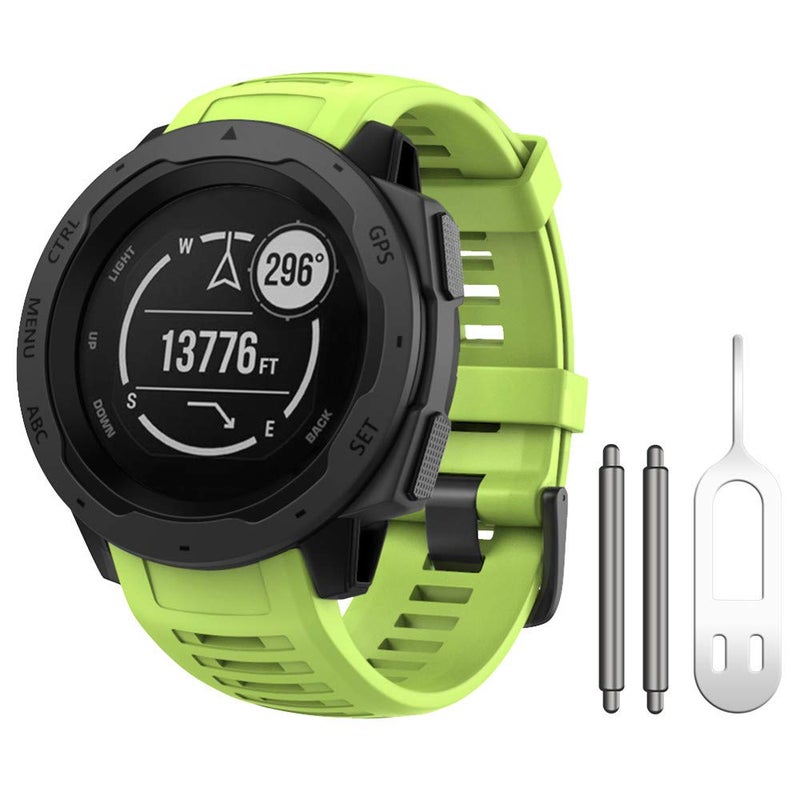 ANCOOL for Garmin Instinct Watch Bands, 22mm Soft Silicone Replacement Strap for Garmin Instinct/Instinct 2/Solar/Tactica/Esports Smartwatch(Olive Green) - Image 1