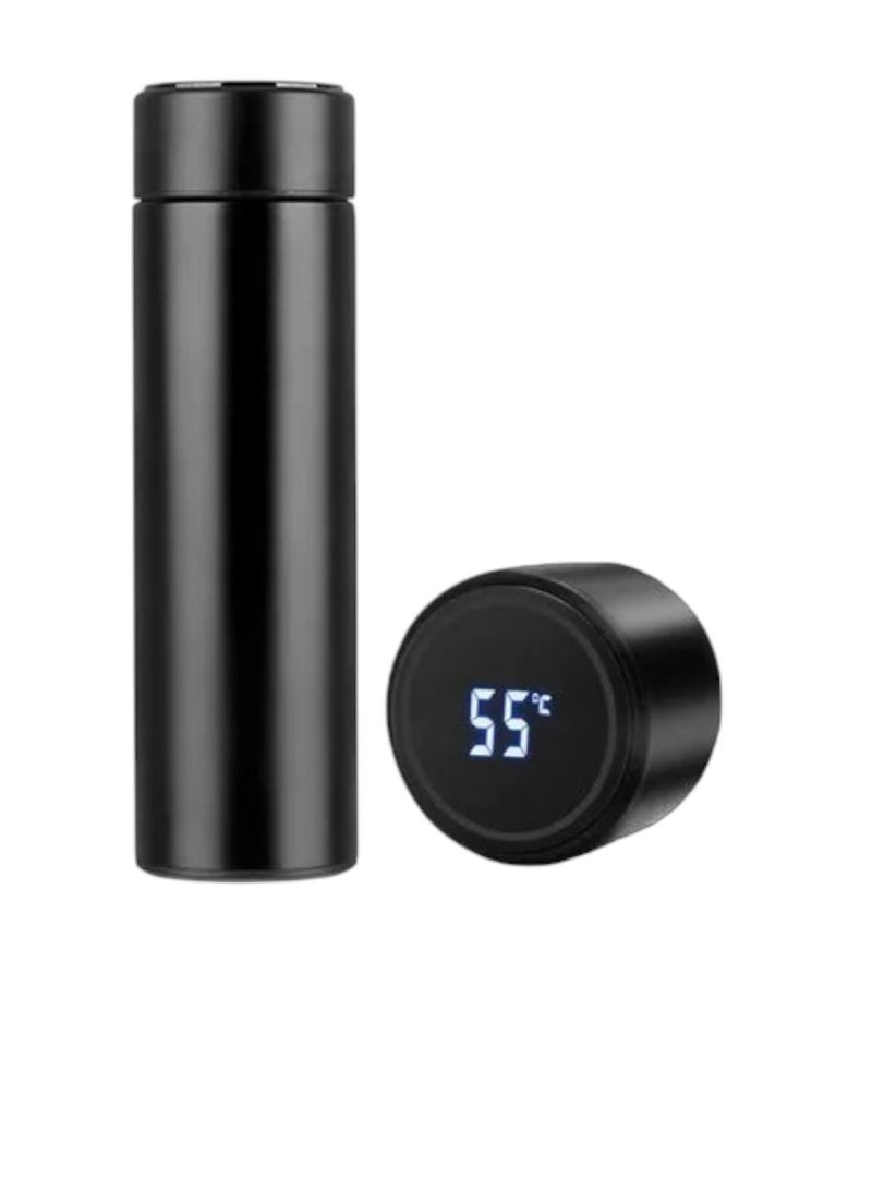 Marakoko Smart thermal coffee mug made of stainless steel with real-time temperature display. Keeps drinks hot for up to 8 hours. 500ml capacity, black color. Perfect as a coffee mug, heat-retaining cup, espresso cup, V60 coffee mug, Stanley-style mug, smart temperature mug, insulated travel mug, hot water mug, smart mug for everyday use. - Image 2