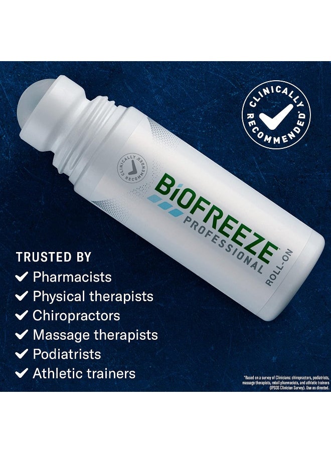 Biofreeze Pack Of 3 Professional Pain Relief Roll-On Bottle Green 89 Ml  - Image 4