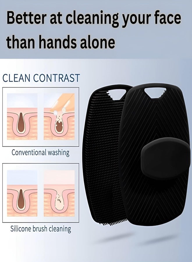 Subete Silicone Body Scrubber - Soft & Hygienic Bath Brush for Men & Women | Anti-Itch Exfoliating Shower Brush | Durable, Easy Grip & Quick Dry (Black, 1 Pc) - Image 5