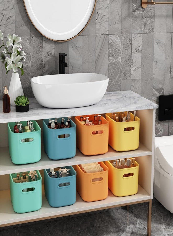 BOBIBOSS 8 Pack Colored Stackable Storage Bins with Lids for Shelves, Storage Containers with Lids for Organizing, Storage Boxes with Handle, Plastic Cubby Bins with Lids for Classroom, Snacks, Craft - Image 4