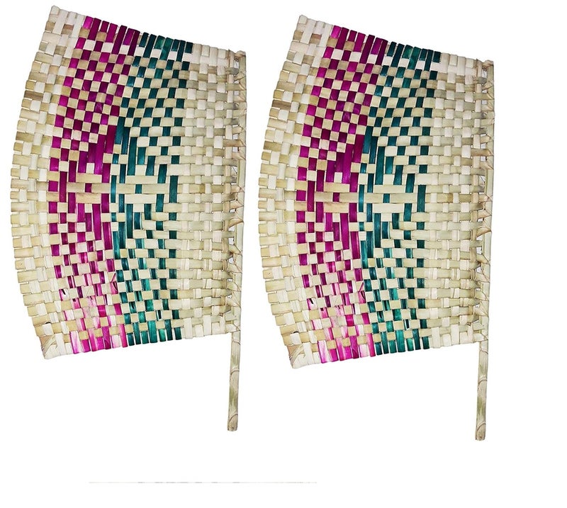 HeeMo Antique Handicraft Rajasthani Natural Bamboo Wood Manual Hand Held Fan for Summers and for The time of no Electricity no Battery Needed Pack of 2 - Image 1