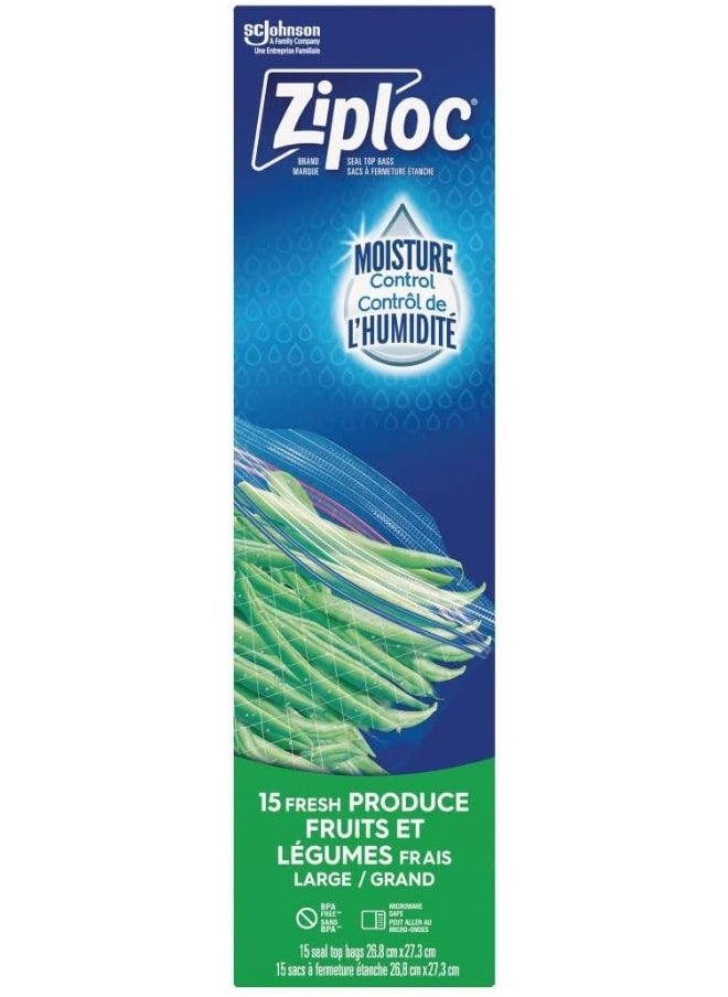 Ziploc Fresh Produce Bags Large - 15 Count  - Image 2