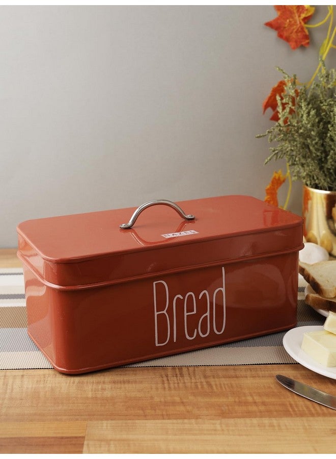 Hazel صندوق خبز معدني هازيل مع غطاء مقبض | صندوق تخزين خبز سعة 4100 مل للمطبخ | صندوق موزع خبز | صندوق تخزين بدرجة غذائية للمطبخ (أحمر) - Image 2