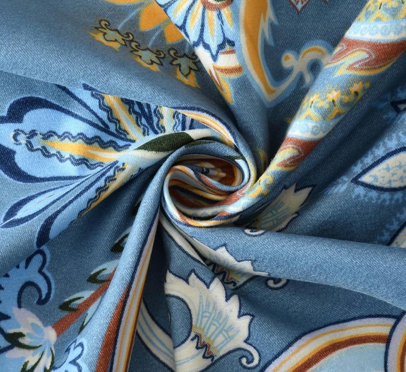 YaAkholic YaAkholic Super Premium Quilt Cover Double Bed with Zipper Blanket Coverrajai CoverComforter CoverDuvet Cover Queen Size Glace Cotton Queen Size Dohar Cover 90x90 Inches Blue  - Image 3