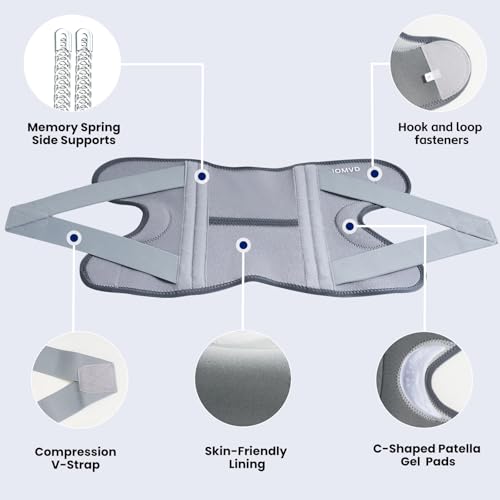 JOMVD Knee Brace for Knee Pain, Meniscus Tear, Adjustable Knee Support with Side Spring Stabilizers for ACL, Meniscus Tear, Arthritis, Patella Stability, Knee Pain Relief, Women and Men,Medium - Image 3
