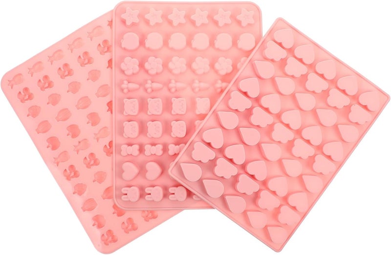 3pcs Silicone Candy Molds for DIY Fruit Gummy, Chocolate Fudge, and Jelly Making, High-temperature Resistant Pink Fruit, Cloud, and Animal Shapes, Shower and Dessert Baking - Image 1