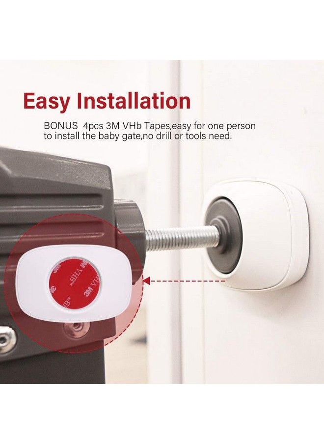 Eudemon - Safety Baby Gate Wall Protector Wall Saver For Pressure Mounted Gate Protect Walls/Baseboard/Stairs/Door Frame/Doorways Work On Pet & Dog Gates Easy To Install (White 4 Pack) - Image 1