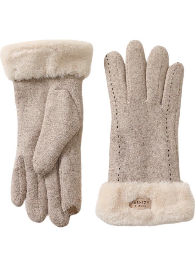 Mission Uv Wool Thermal Gloves For Women, Autumn And Winter Windproof And Cold-Resistant, Fleece-Lined, For Cycling, Driving, Electric Bicycles, Touchscreen Gloves - Image 2
