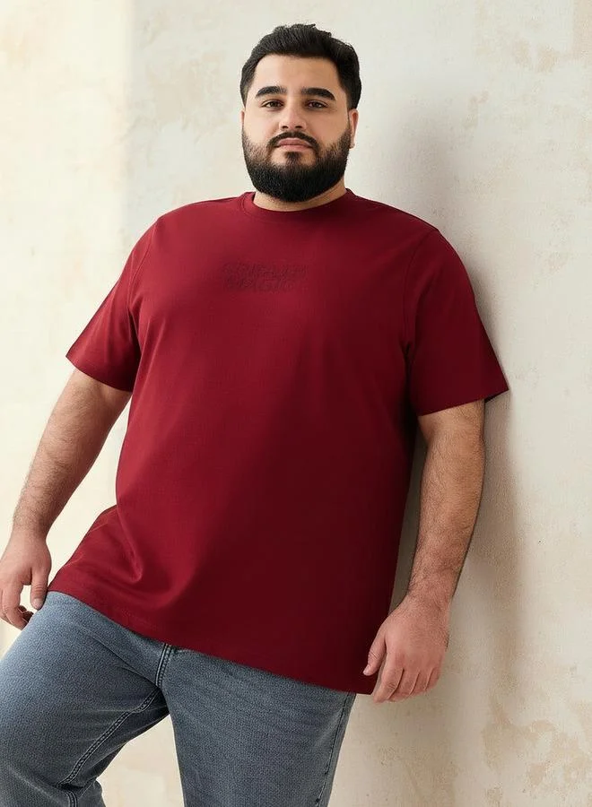ماكسيم Men Regular Fit Crew Neck Short Sleeves Slogan Print T shirt