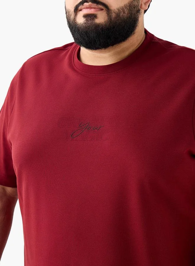 Maxim  Men Regular Fit Crew Neck Short Sleeves Slogan Print T shirt for Men | Best Price UAE