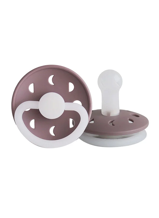 FRIGG Pack Of 1 Moon Phase Night Silicone Baby Pacifier 6-18M Twilight Mauve Night - Size 2