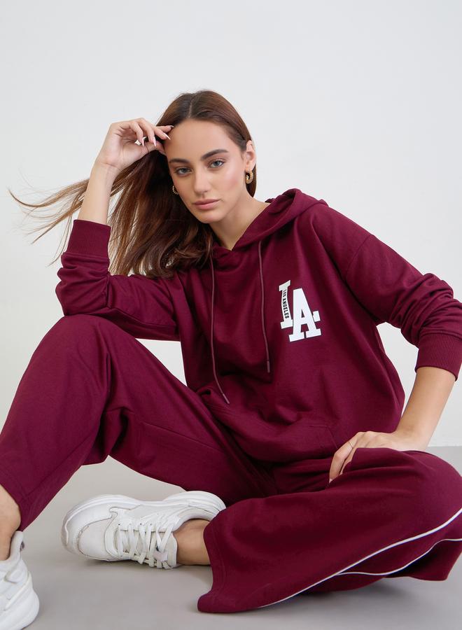 ستايلي طقم منسق من جوغر وهودي طويل بقصة واسعة - Image 1