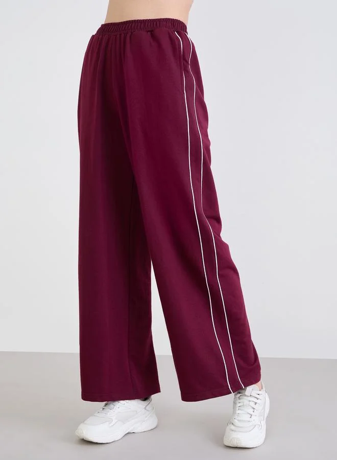 Styli Styli Burgundy Oversized Longline Hoodie and Joggers Co-Ords