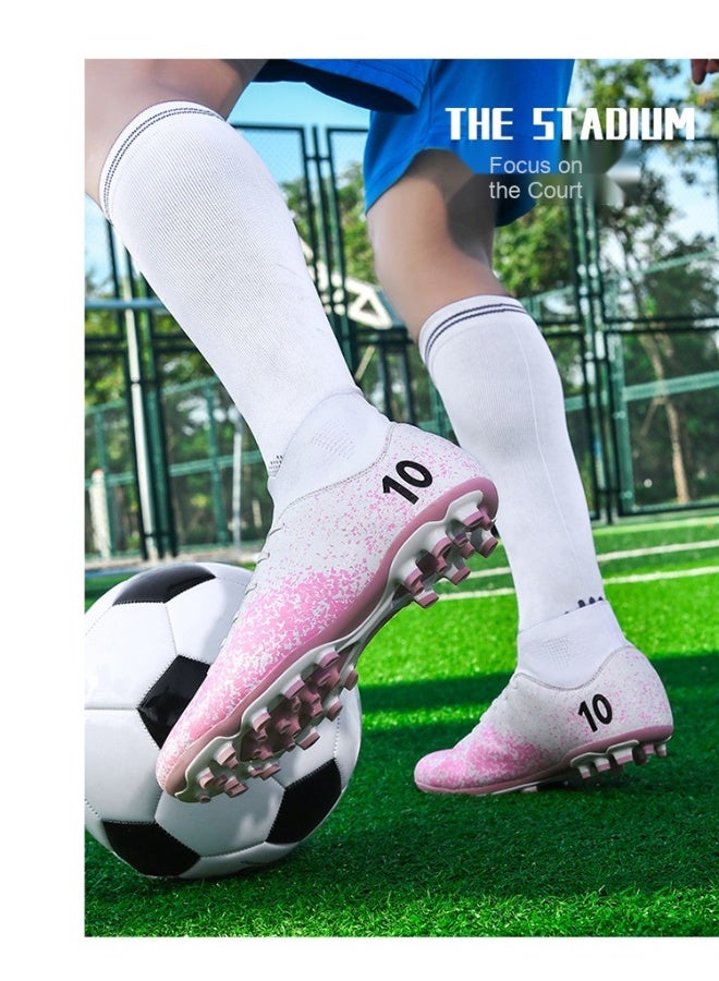 NIBEMINENT Men's Soccer Shoes High-Top Soccer Cleats Outdoor Breathable Athletic Professional Spikes Youth Boys Football Shoes - Image 2