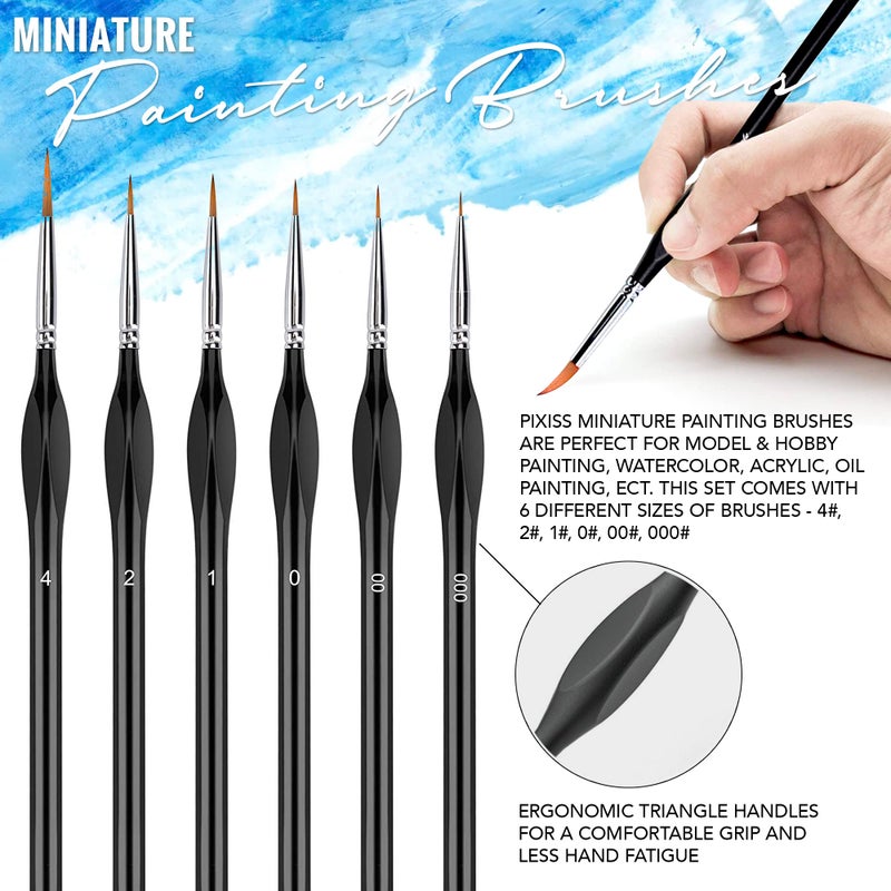 GRAS Art Bundles Testors Cement Plastic Model Glue Adhesive 2-Pack, 6 Fine Detail Miniatures Paint Brushes, Precision Crafting Knife with Extra Blades and Tips - Image 4