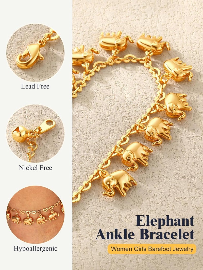 U7 Women Girls Barefoot Jewelry 18K Gold or Rose Gold Stainless Steel Heart/Rope/Figaro/Cuban Chain Anklet Foot Bracelet, 25-30 CM Long - Image 5