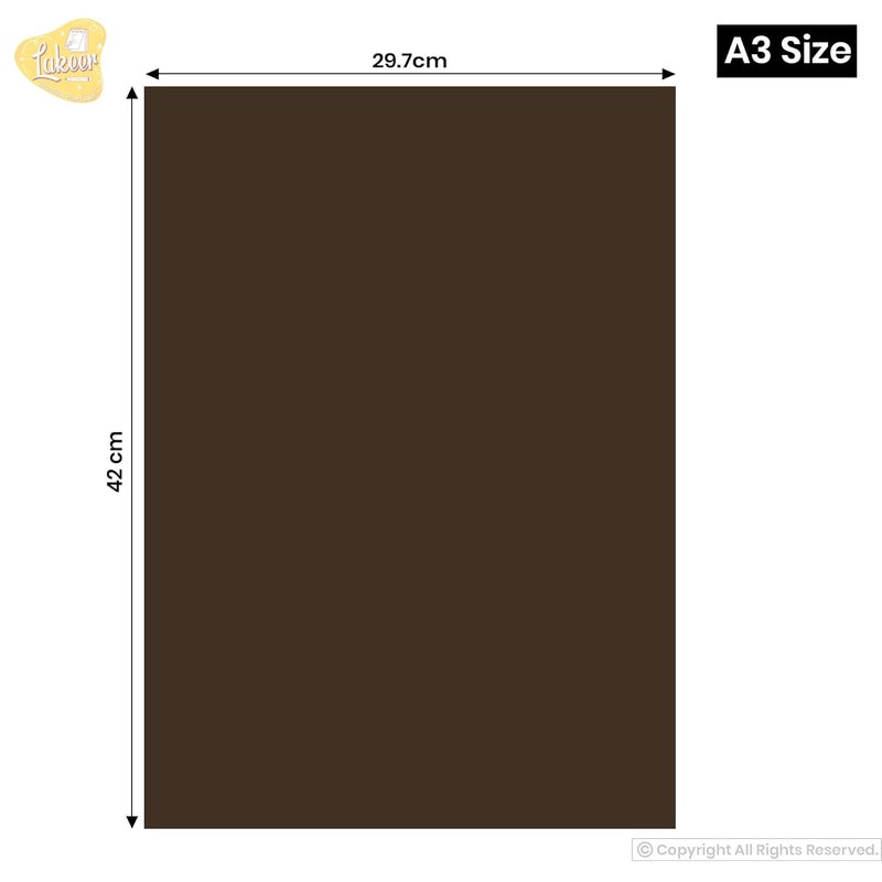Lakeer A3 Dark Brown Color Board Cardstock Paper Board Hardboard 600 GSM Pack of 5 Pcs For Scrapbooking Art Craft Poster DIY Etc - Image 3