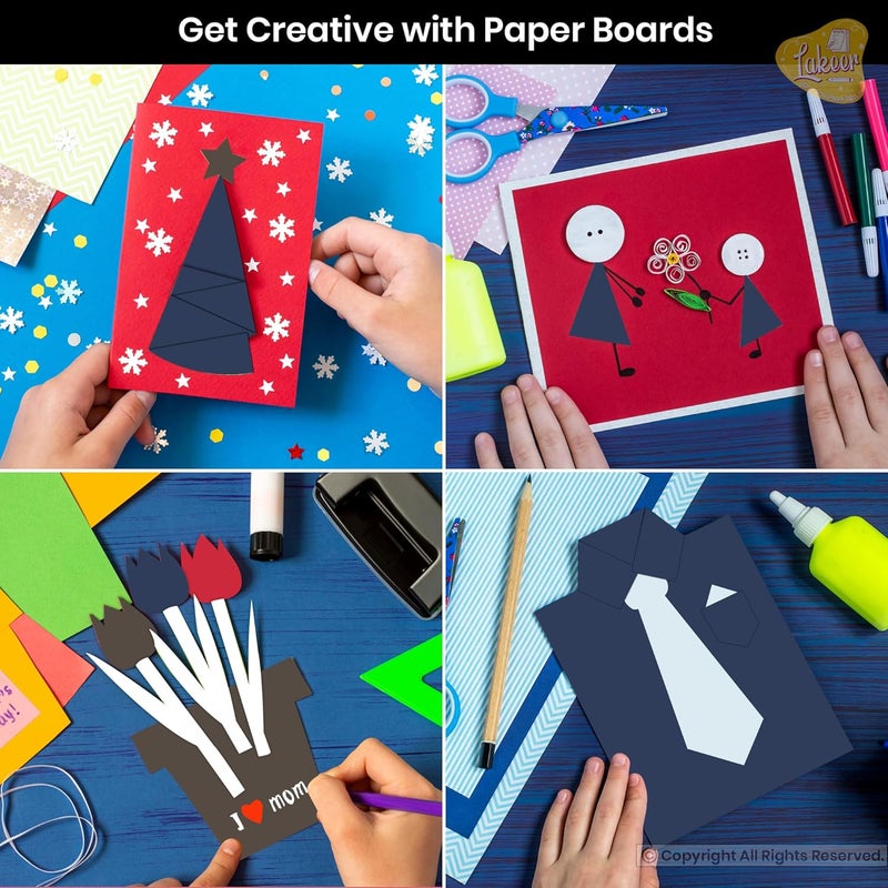 Lakeer A3 Dark Brown Color Board Cardstock Paper Board Hardboard 600 GSM Pack of 5 Pcs For Scrapbooking Art Craft Poster DIY Etc - Image 4