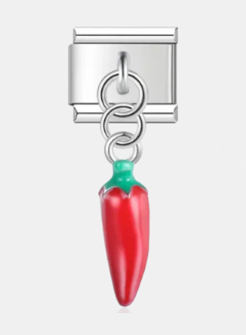 Spicy Chili - Silver Italian Charm