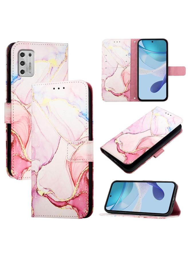 اس-توب جراب لهاتف Motorola Moto G Stylus 2021 4G PT003 جراب هاتف جلدي قابل للطي بنمط رخامي - Image 1