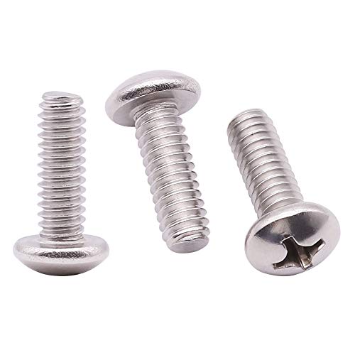 RoyceMart #10-24 x 1/2" inch (50 pcs) Phillips Pan Head Machine Screw Bolt, 304 Stainless Steel 18-8 Rounded Head Screws, UNC Full Thread, Bright Finish - Image 1