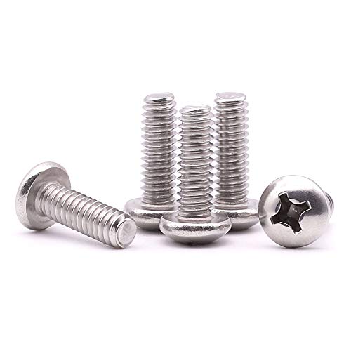 RoyceMart #10-24 x 1/2" inch (50 pcs) Phillips Pan Head Machine Screw Bolt, 304 Stainless Steel 18-8 Rounded Head Screws, UNC Full Thread, Bright Finish - Image 3
