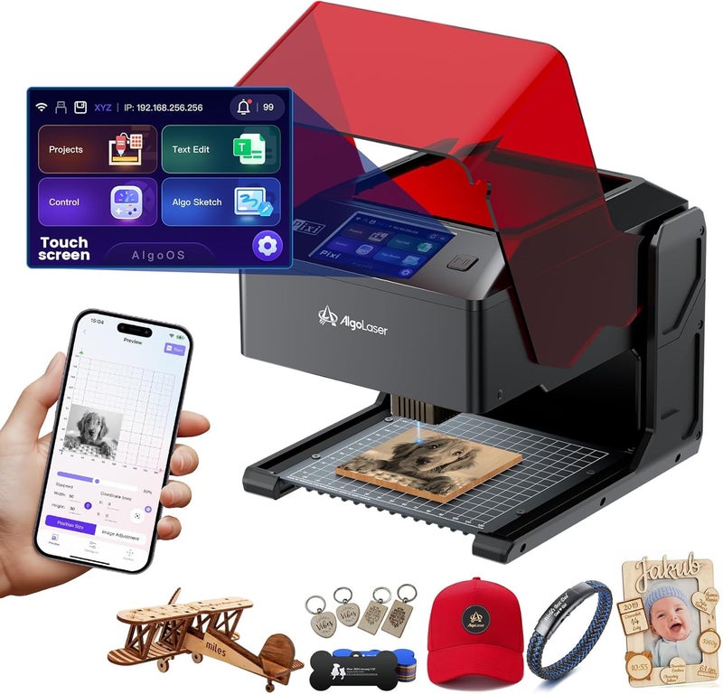 AlgoLaser 5W Smart Laser Engraver Machine Portable Laser Engraver with 35 Touchscreen AlgoOS System Hand DrawWireless TransmissionSD CardOffline Laser Engraving for Wood Leather - Image 2