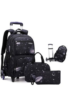3-Piece Large Capacity Backpack for Primary Junior School Backpack with Lunch Box Pencil Case Durable Bookbags Lightweight Travel Backpack Set for Boys Girls