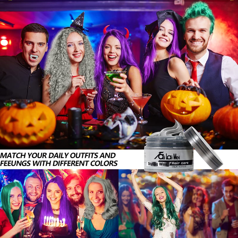 TailaiMei Temporary Silver Gray Hair Wax 4.23oz, Instant Hairstyle Mud Cream, Hair Pomades for Party, Cosplay, Nightclub, Masquerade, Halloween. - Image 2