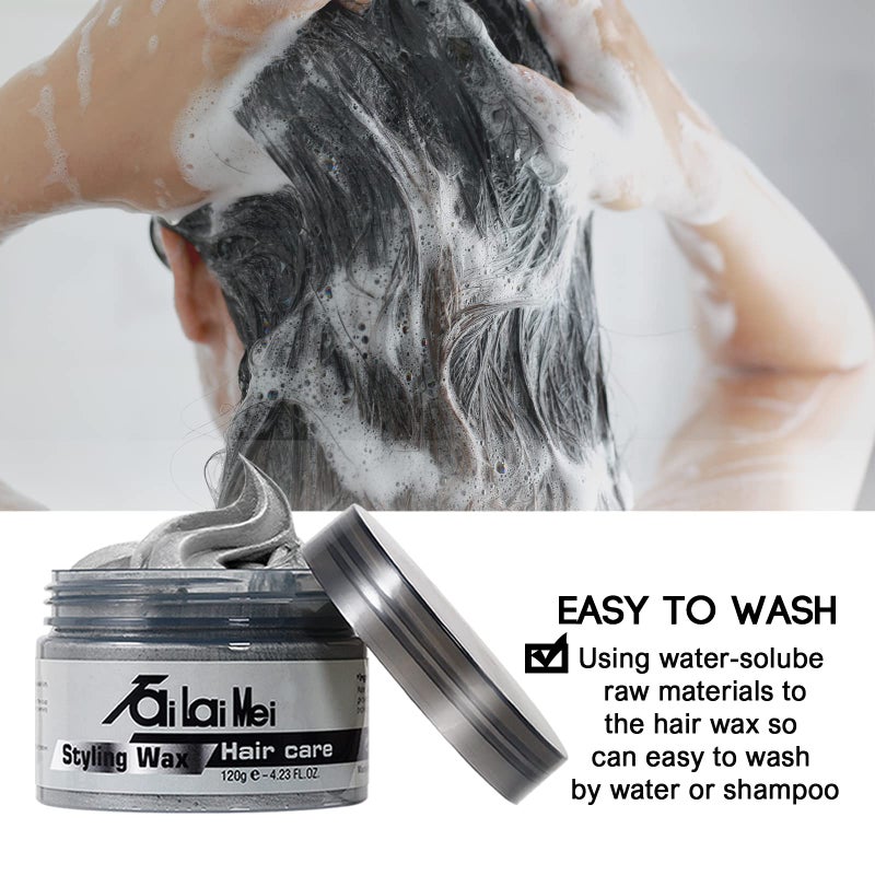 TailaiMei Temporary Silver Gray Hair Wax 4.23oz, Instant Hairstyle Mud Cream, Hair Pomades for Party, Cosplay, Nightclub, Masquerade, Halloween. - Image 5