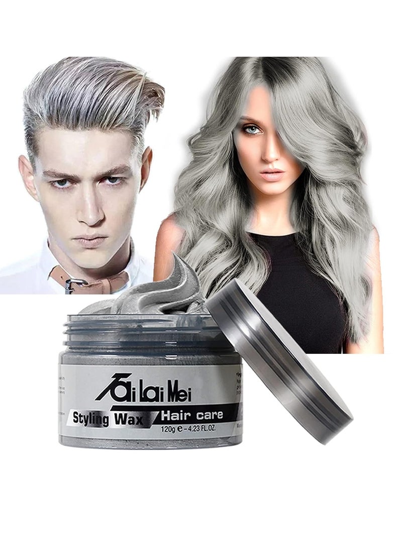 TailaiMei - Temporary Silver Gray Hair Wax 4.23oz, Instant Hairstyle Mud Cream, Hair Pomades for Party, Cosplay, Nightclub, Masquerade, Halloween. - Image 1