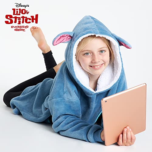 Disney Stitch Blanket Hoodie for Kids Cozy Fleece Wearable Blanket Stitch Gifts (Blue) - Image 5