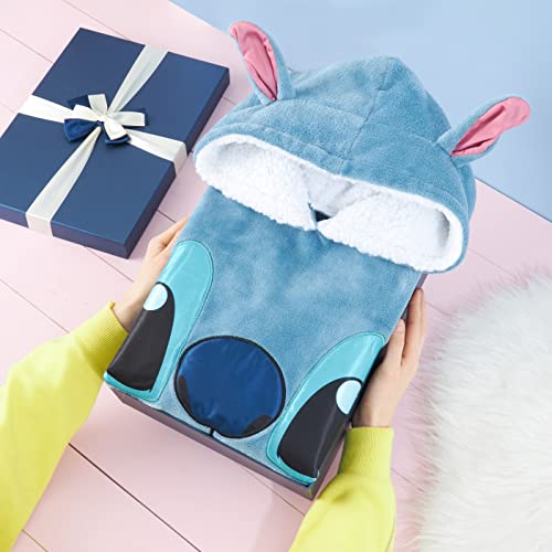 Disney Stitch Blanket Hoodie for Kids Cozy Fleece Wearable Blanket Stitch Gifts (Blue) - Image 2