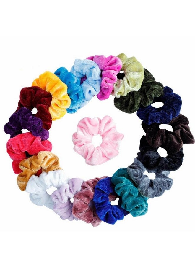 Blubby Blubby 24 Pcs Hair Scrunchies Velvet Elastic Hair Bands Scrunchy Hair Ties Ropes - for Women and Girls Hair Accessories - Image 1