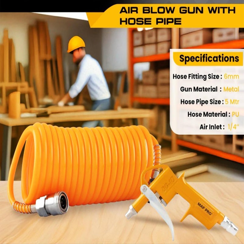 Malfah Enterprises Malfah Air Blow Gun 3 m Compressed Air Spiral Hose Flexible Hose Truck for Cleaning Dust Plug MAF - Image 2