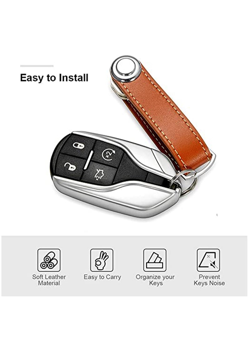 Excefore Smart Key Organizer Compact Key Holder Leather Keychain Folding Pocket Key Holder Chain - Image 3