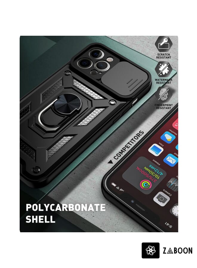 Zaboon Protective Case Cover For iPhone 13 Pro Sliding Camera Cover Design Precise Hole TPU+PC Protective Case - Image 3