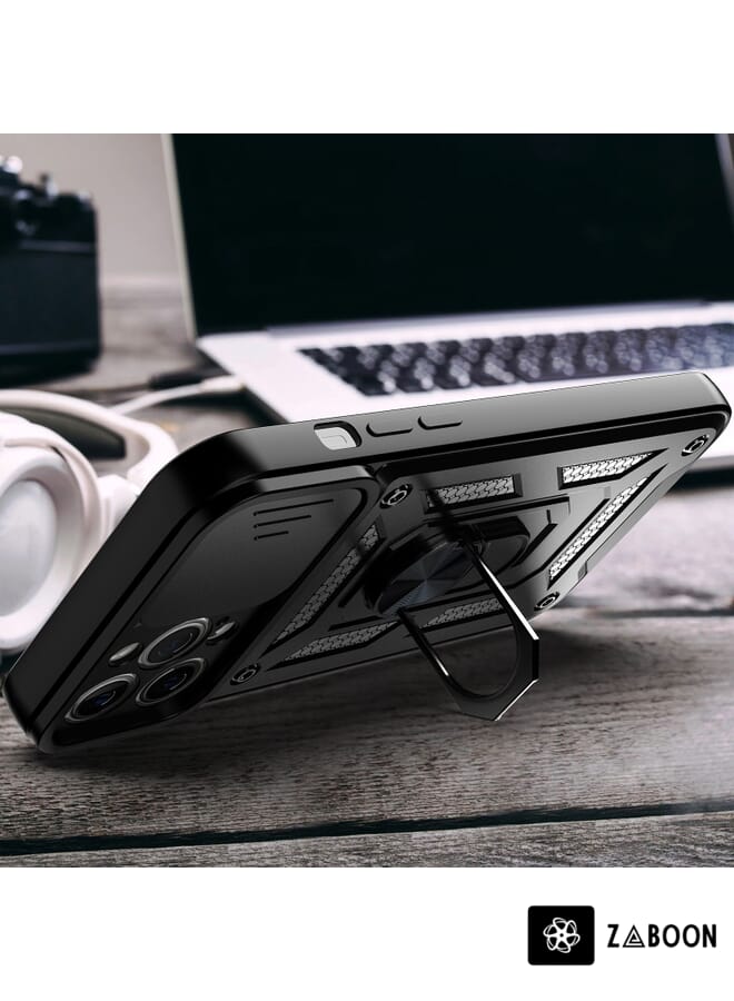 Zaboon Protective Case Cover For iPhone 13 Pro Sliding Camera Cover Design Precise Hole TPU+PC Protective Case - Image 4