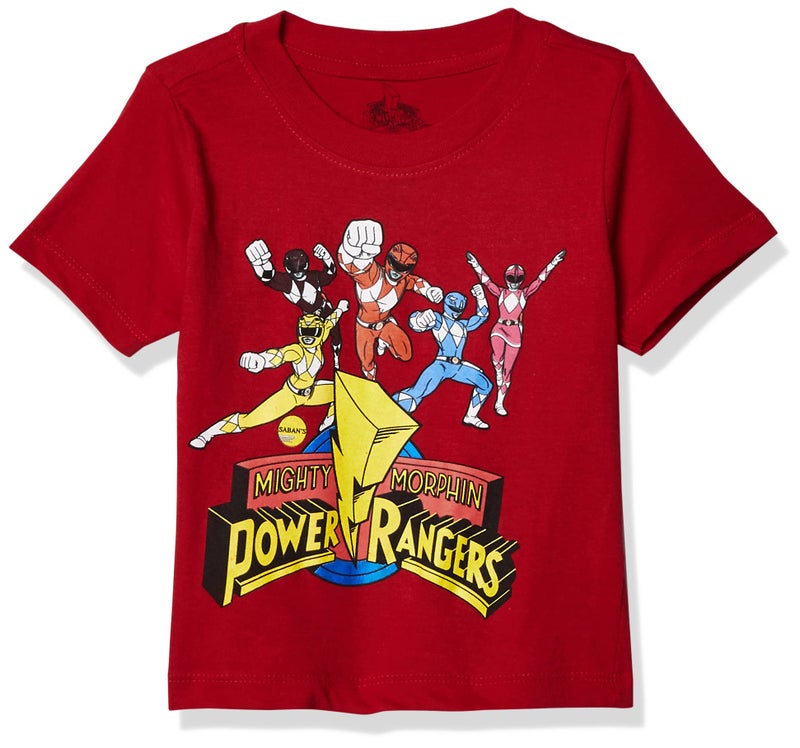 Power Rangers boys Power Rangers Short Sleeve T-shirt T Shirt, Red, 4T US - Image 1