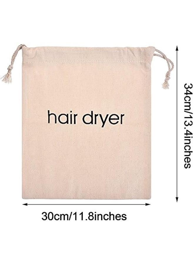 Generic Hair Dryer Bags Drawstring Bag Container Hairdryer Bag, 11.8 by 13.8 Inch (Cotton, Beige) - Image 2
