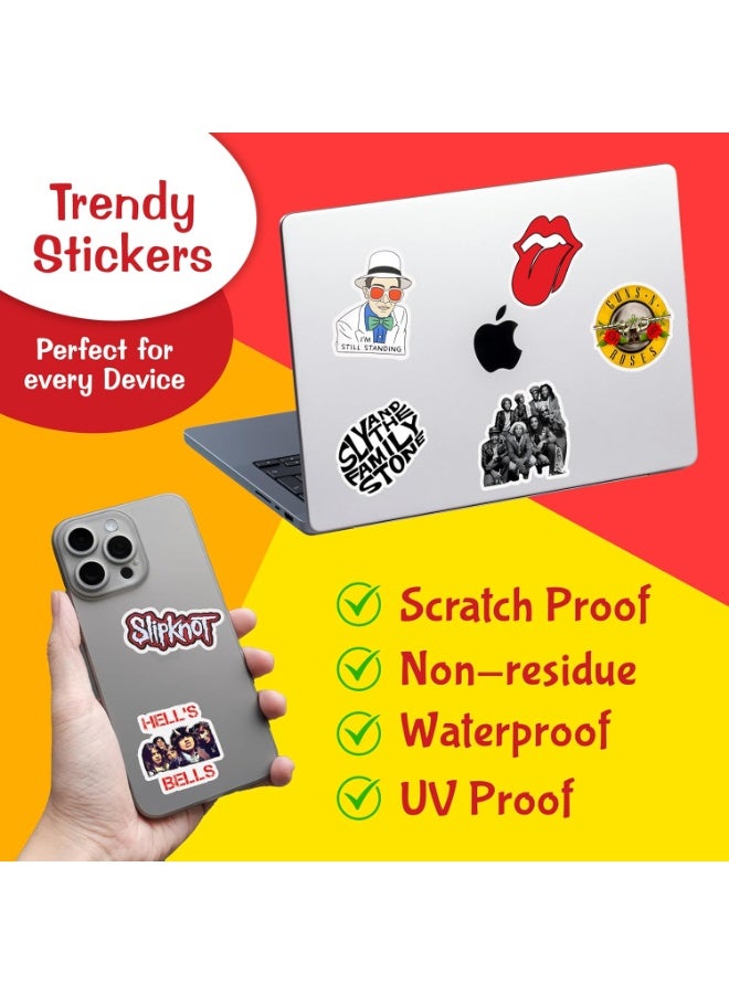 CodersParadise Pack of 52 Classic Rock Band Vinyl Self Adhesive Stickers for Laptop,Journal,Guitar,Mobile Phone - Waterproof Free Multicolor Stickers - 3 Inches for Metal,Glass,Wooden,Plastic Surface - Image 4