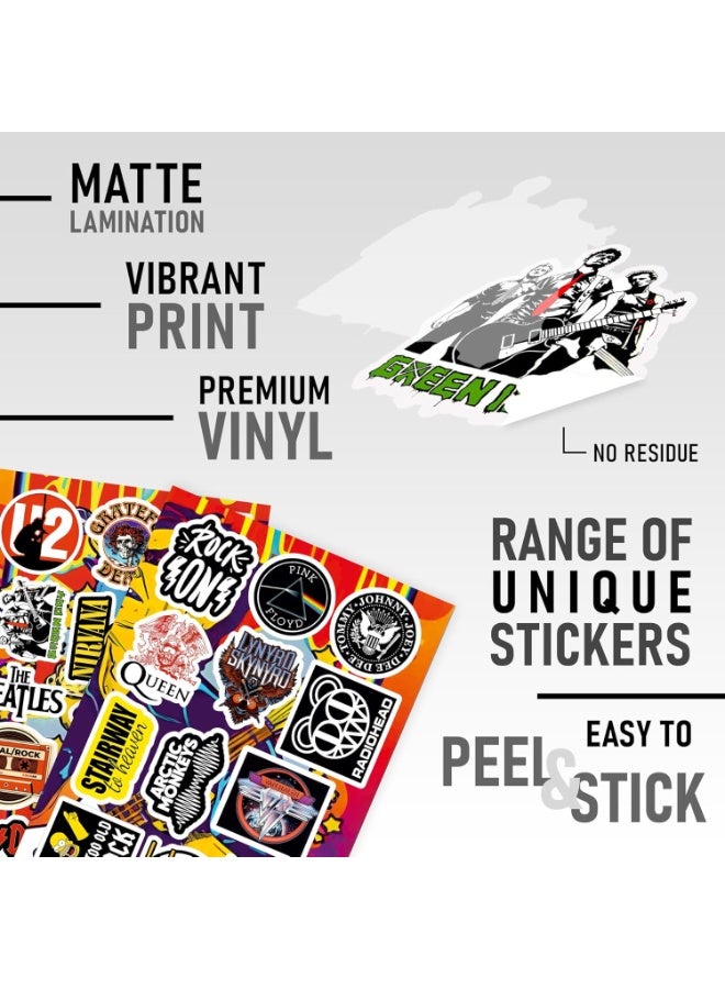 CodersParadise Pack of 52 Classic Rock Band Vinyl Self Adhesive Stickers for Laptop,Journal,Guitar,Mobile Phone - Waterproof Free Multicolor Stickers - 3 Inches for Metal,Glass,Wooden,Plastic Surface - Image 5