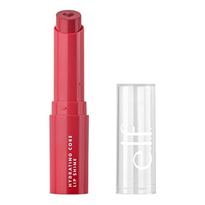 elf e.l.f. Hydrating Core Lip Shine, Conditioning & Nourishing Lip Balm, Sheer Colour Tinted Chapstick, Giddy, 0.09 Oz - Image 1