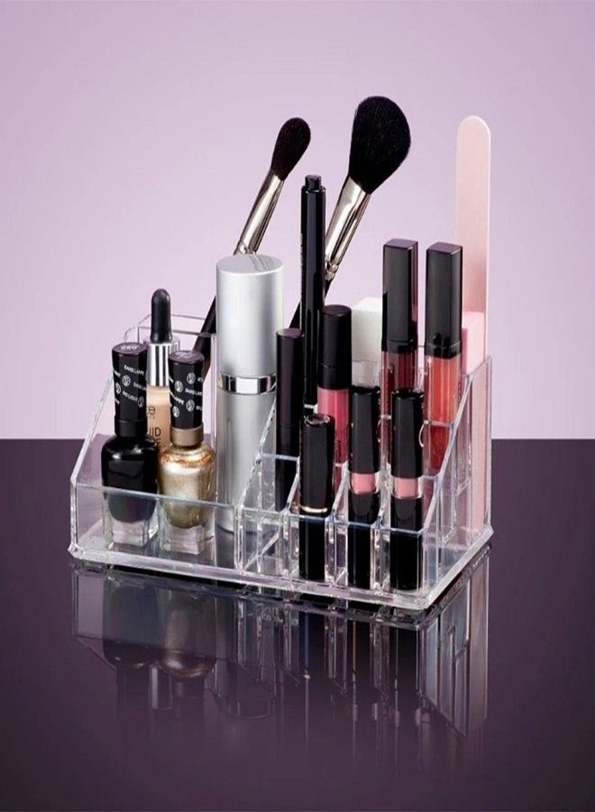 صندوق تنظيم وتخزين أحمر الشفاه وفرش المكياج من الإكريليك شفاف - Image 4