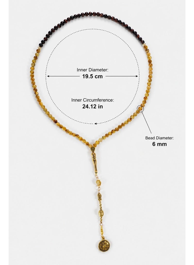 TranquilBeads Tiger Eye Tasbih 99 Beads Misbaha Prayer Beads (Golden & Red Tiger Eye) with Gift Box, Natural Stone Tasbih for Men Father Husband, Ramadan Eid Birthday Gift - Image 5