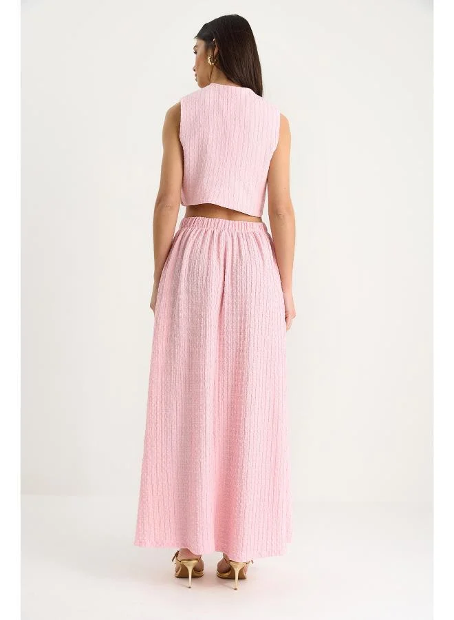 جينجر طقم سترة وتنورة بأزرار